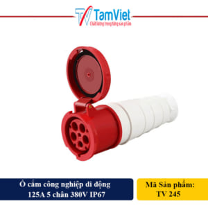 Ổ cắm công nghiệp 3 pha 125A 5 chấu di động