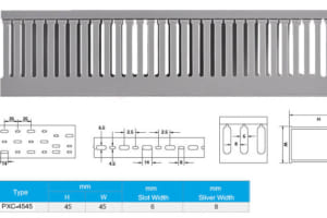Kich thước máng nhựa 45 x 45 mm