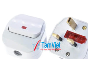Phích cắm điện 3 chân , có công tắc