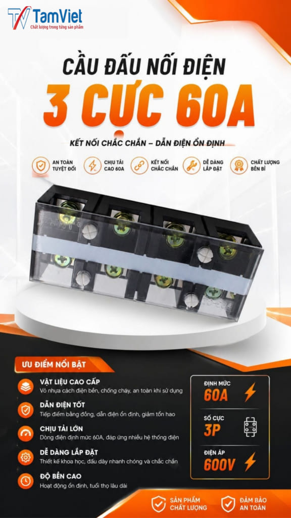 Cầu Đấu Điện 3 Cực 60A