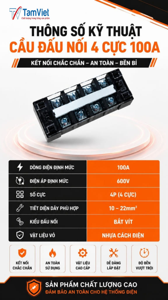 Cầu Đấu Điện 4 Cực 100A