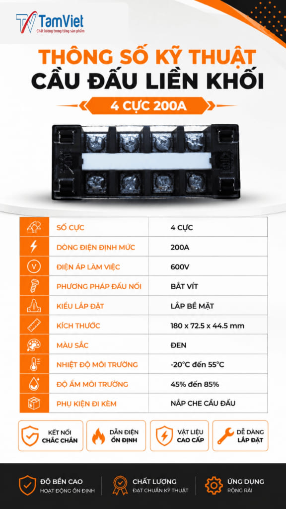 Cầu Đấu Điện 4 Cực 200A