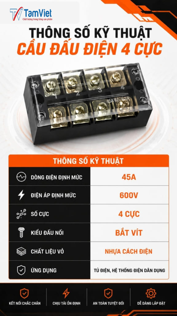 Cầu Đấu Điện 4 Cực 45A