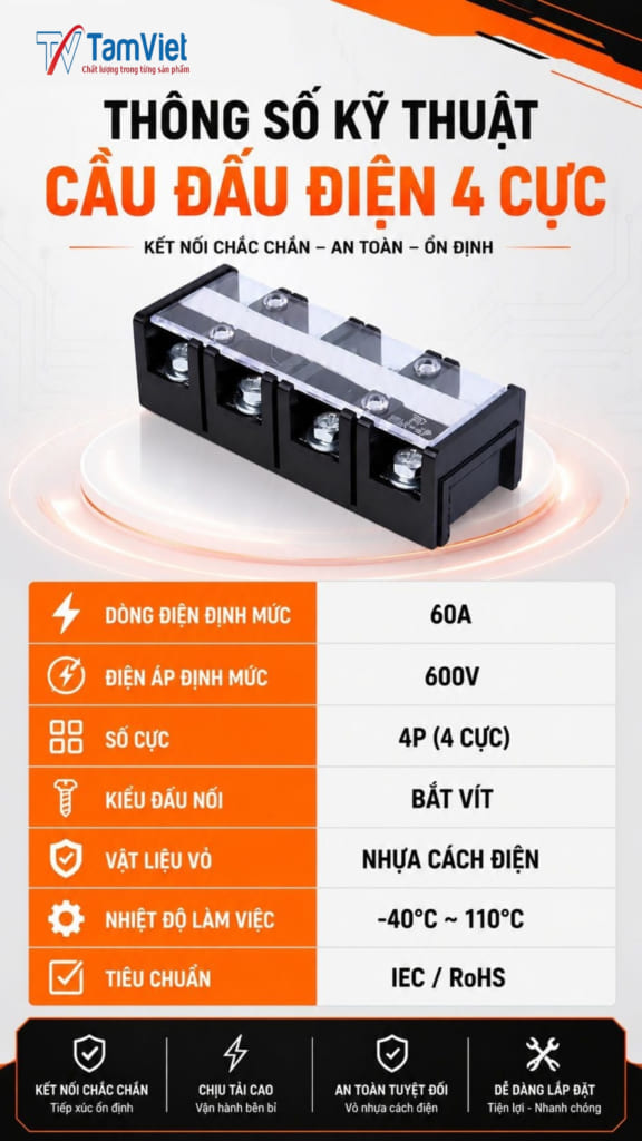 Cầu Đấu Điện 4 Cực 60A