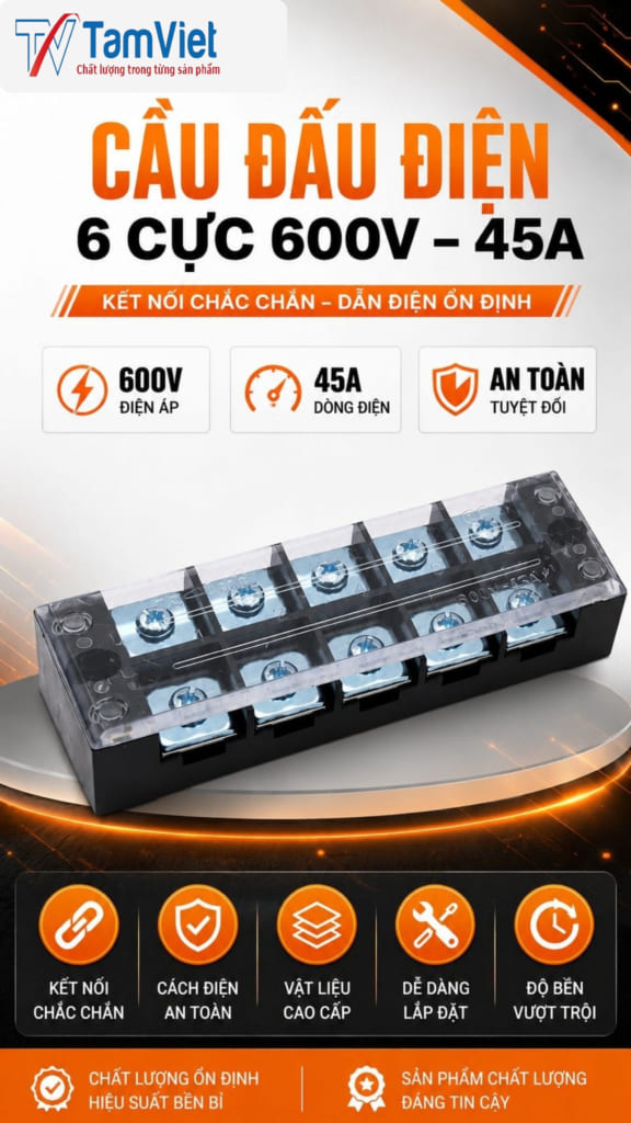 Cầu Đấu Điện 6 Cực 45A
