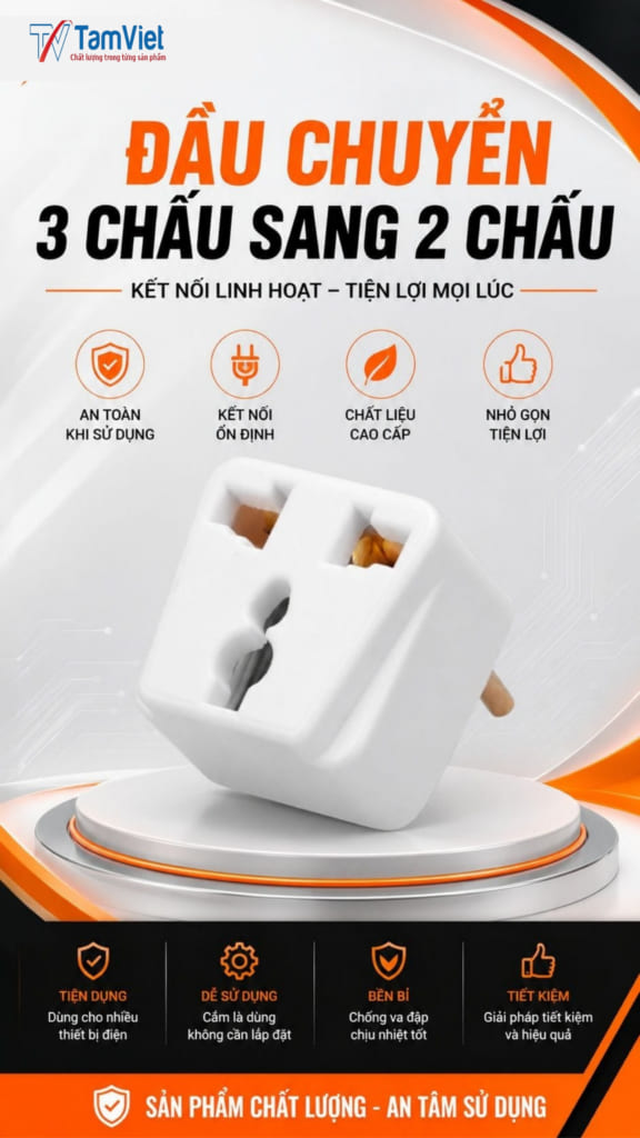 Đầu Chuyển 3 Chấu Sang 2 Chấu