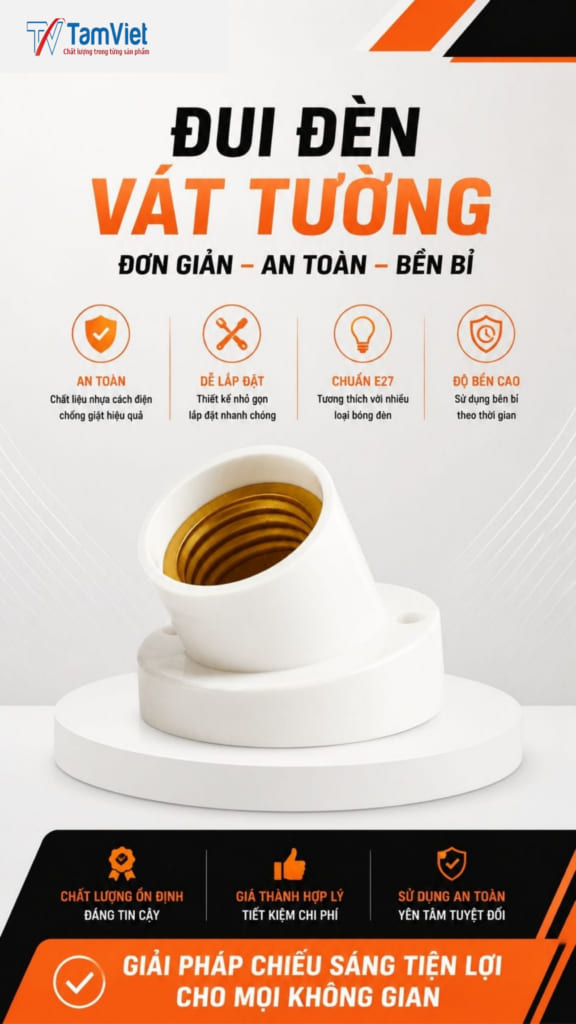 Đuôi Đèn Vát Tường Trắng