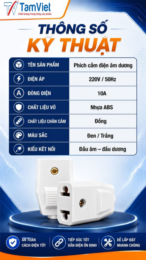 Phích Cắm Điện Âm Dương