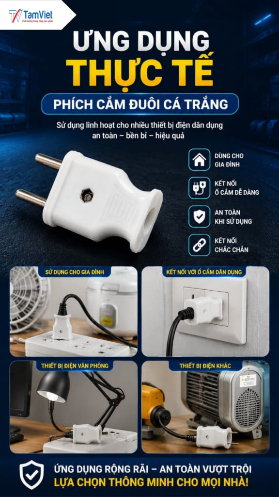 Phích cắm đuôi cá trắng