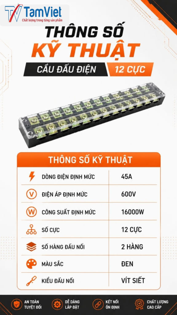 cầu đấu điện 12 cực
