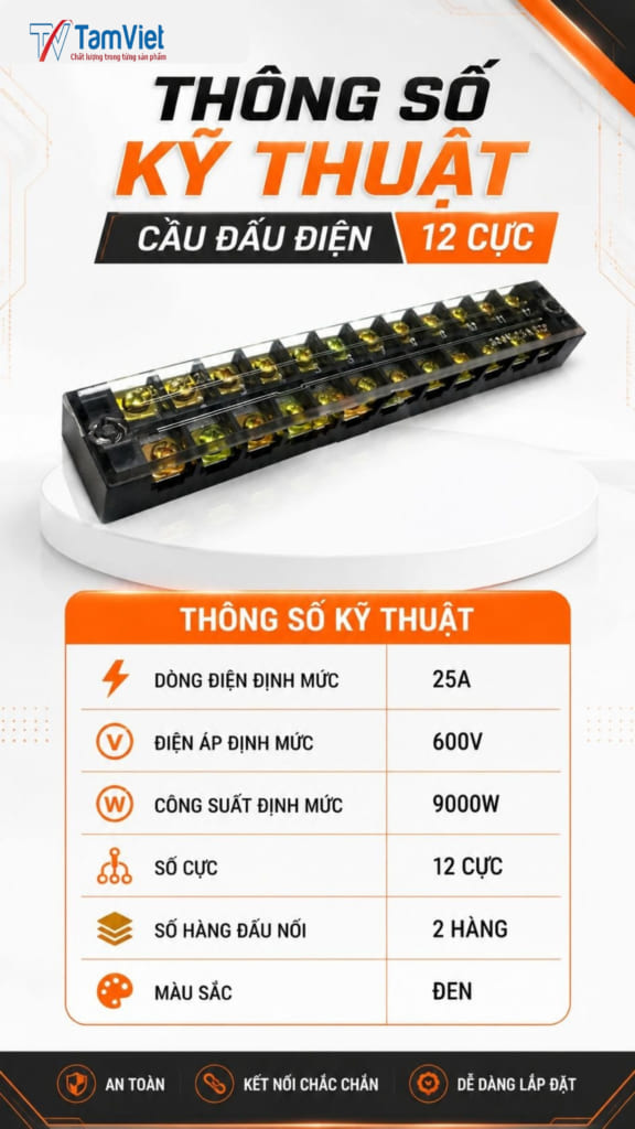 cầu đấu điện 12 cực