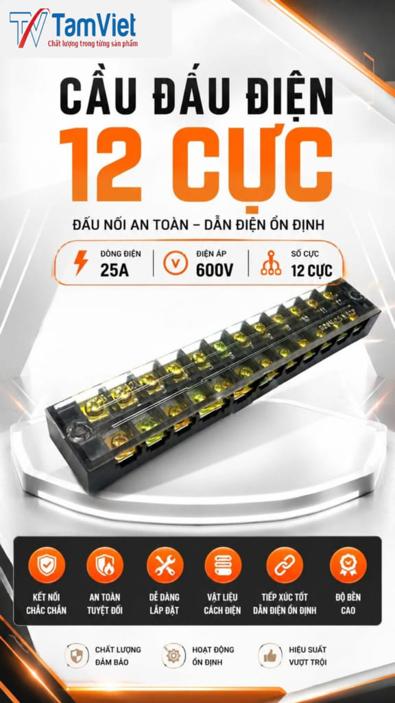 cầu đấu điện 12 cực
