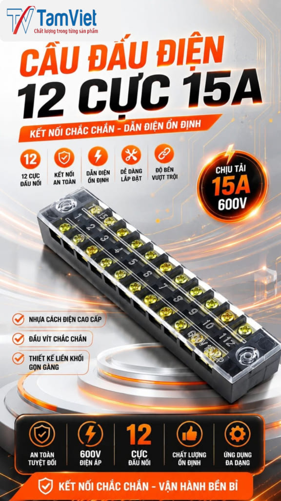 cầu đấu điện 15 cực
