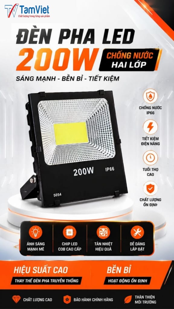 đèn pha led 200w