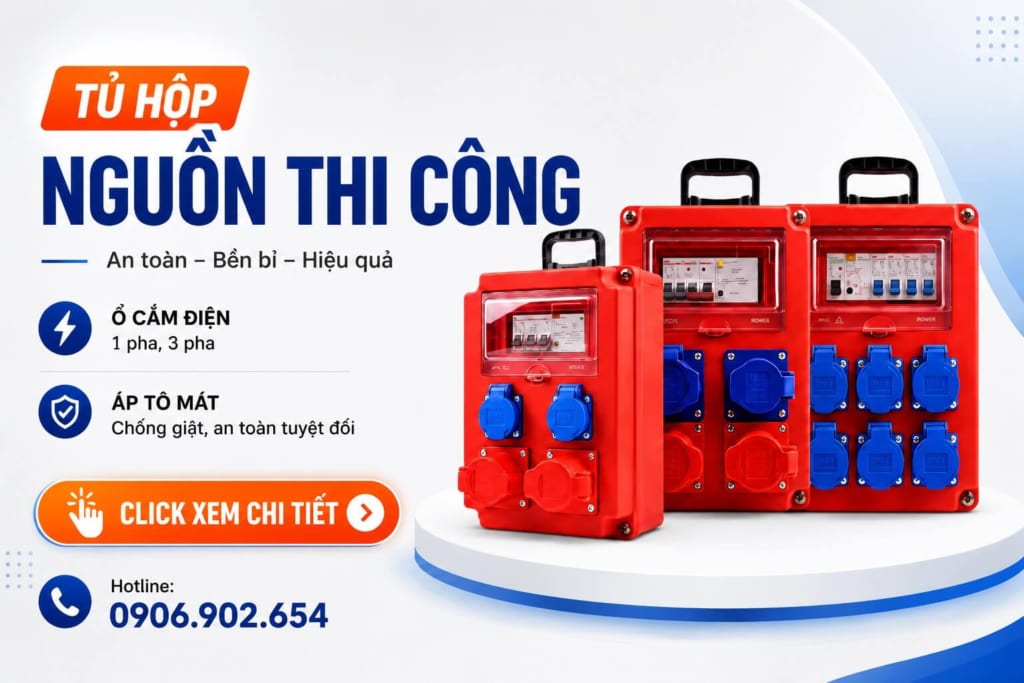 Hộp nguồn thi công 1 pha