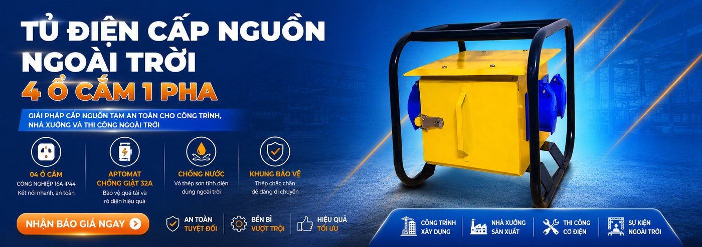Tủ điện cấp nguồn ngoài trời 4 ổ cắm 1 pha